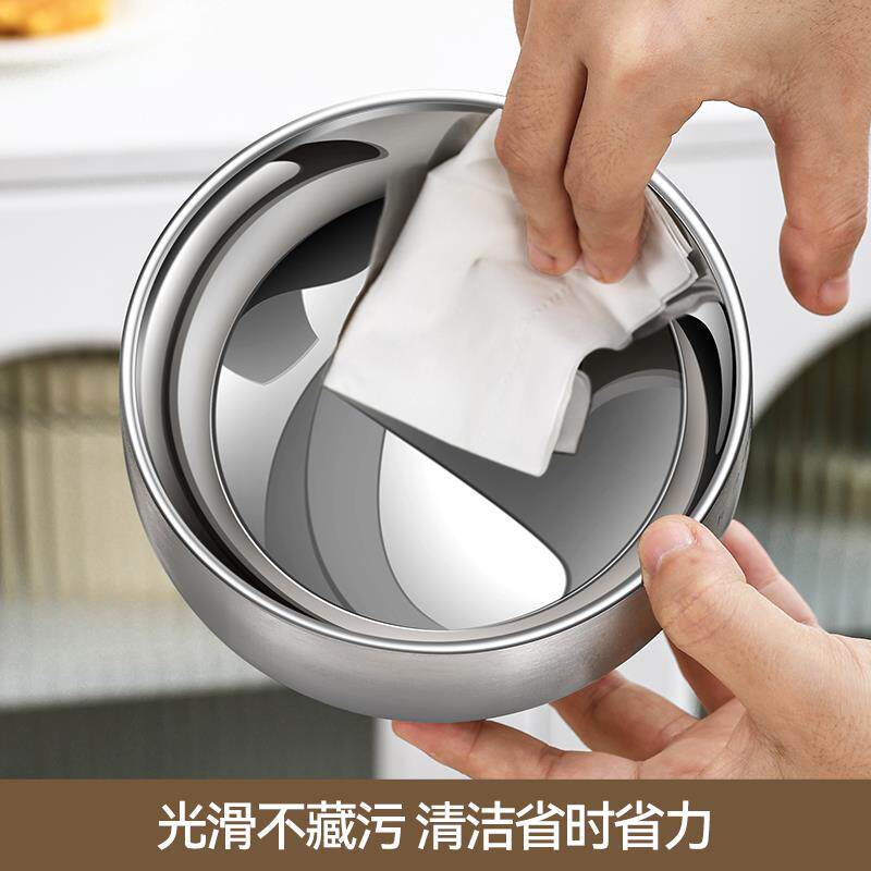 沃德百惠卡皮巴拉316不锈钢卡通儿童吃饭碗双层防烫耐摔学生餐碗