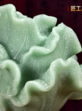 精选招财玉白菜摆件金蟾客厅办公室收银台装饰品开店开业礼物领导