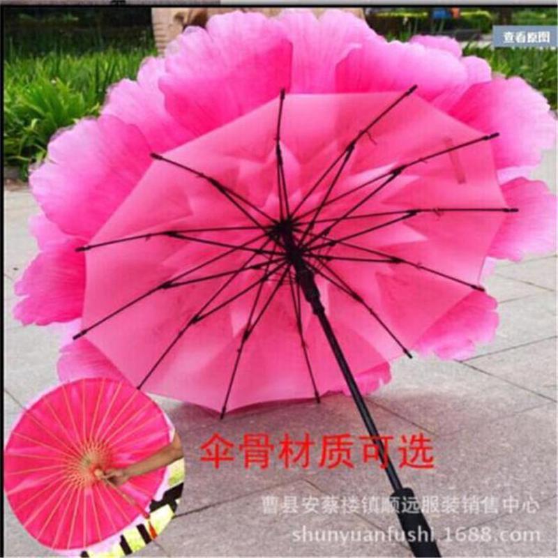 幼儿园儿童舞蹈道具牡丹花手拿花伞跳舞舞台表演运动会开幕演出伞