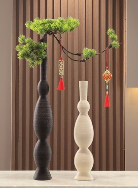 沛纳丽简约细长陶瓷花瓶摆件客厅插花入户玄关电视柜壁龛装饰品