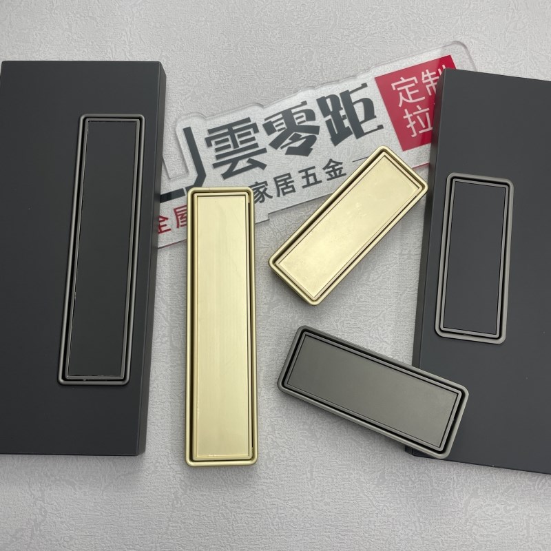 可贴皮隐形方拉手衣柜门推拉门移门开槽上翻盖设计内嵌暗扣手白色