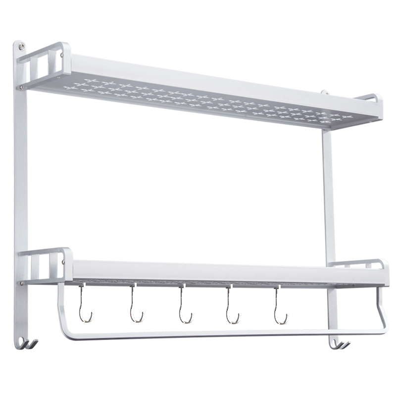 太空铝免打孔厨房置物架壁挂墙上调味料盒用品刀架收纳神器多功能