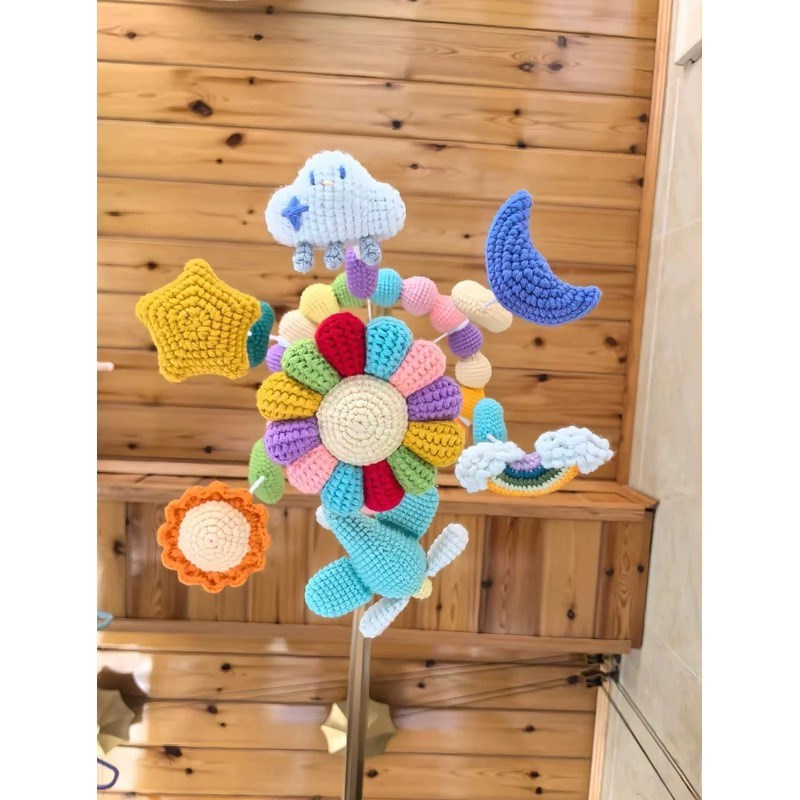 小师妹手作孕期奶泡机时间毛线 线手工编织宝宝婴儿床铃钩针diy材