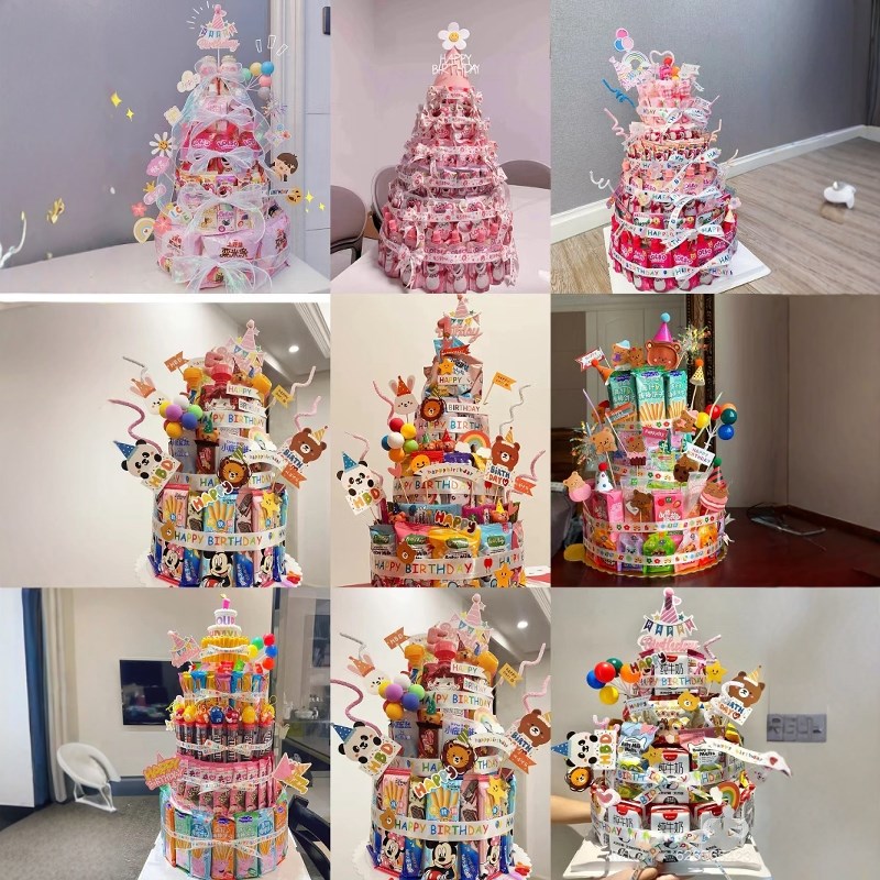 儿童零食蛋糕diy材料装饰女孩礼物生日10岁道具场景布置泡沫模型