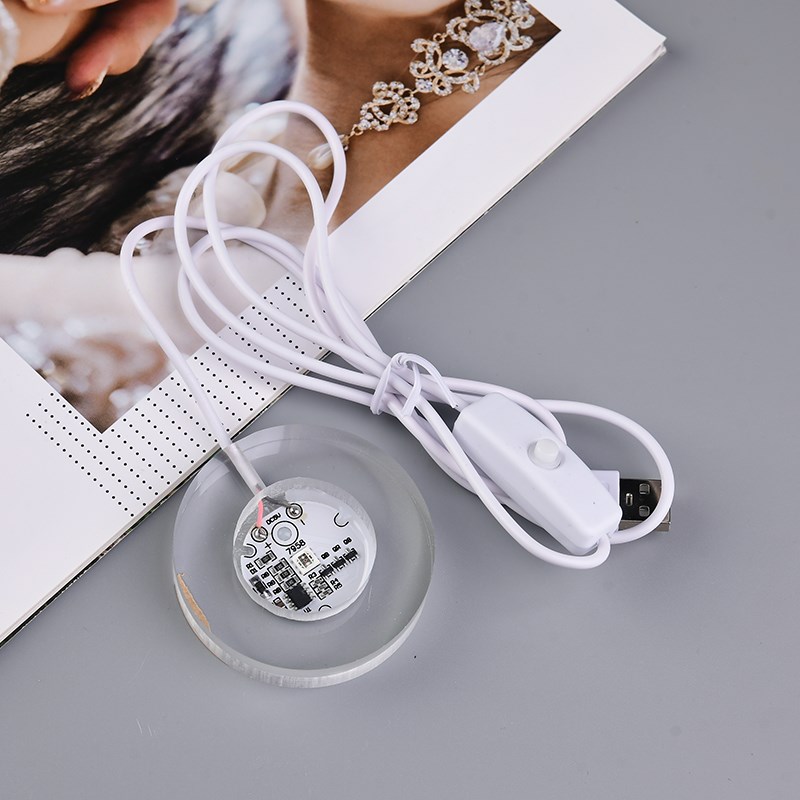 亚克力LED灯座水晶矿物晶体矿标展示架小夜灯球座矿石展示底座