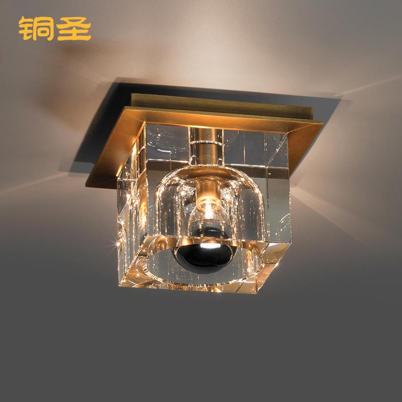 轻奢创意吸顶灯现代简约入户门厅玄关过道设计师个性K9水晶吸顶灯