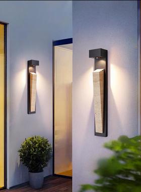 户外防水壁灯石灰华门号灯别墅门外壁灯花园庭院通道人体传感器壁