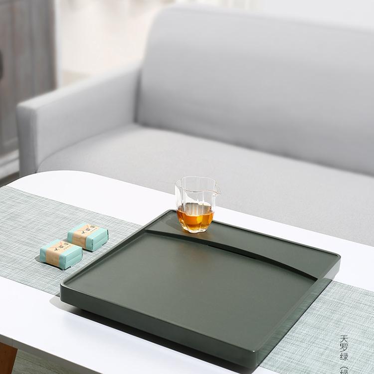整块天然乌金原石天罗绿方形家用简约轻奢新潮中式客厅茶托盘茶台