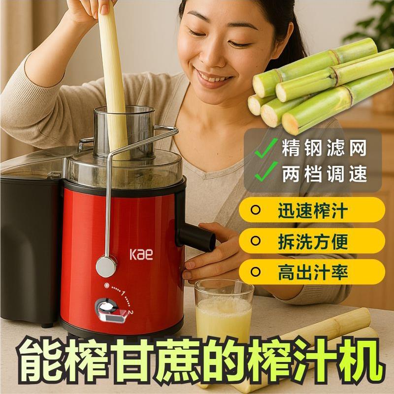 大功率500w榨甘蔗专用升级榨汁机果汁橙汁果蔬实用插电大口径果渣
