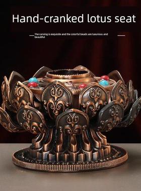 手摇底座莲花藏转管车削金轮家用合金饰品车削简化手摇金管底座