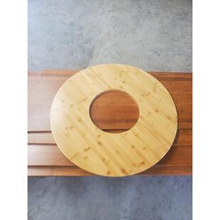 实木圆桌面板圆形饭桌子圆火锅桌面竹圆形木质防水不规则桌板定制