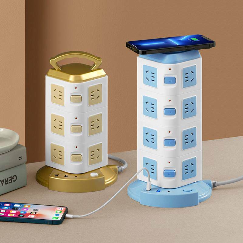 智能无线 线充立式插座家用多功能USB多孔位插排插板接线 线板电