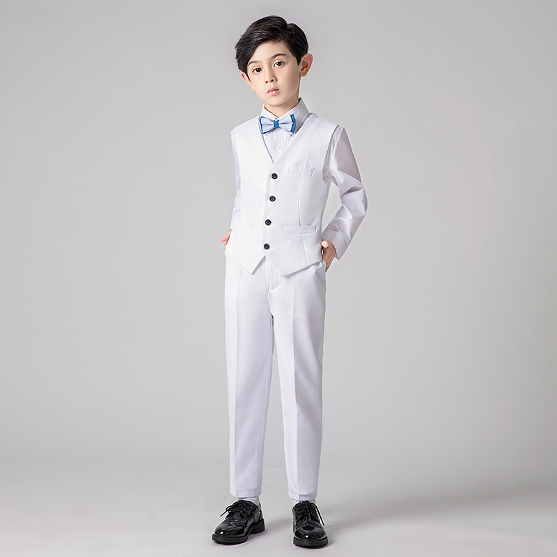 儿童礼服男孩西装马n甲套装小主持人钢琴演出服男童花童中大童秋