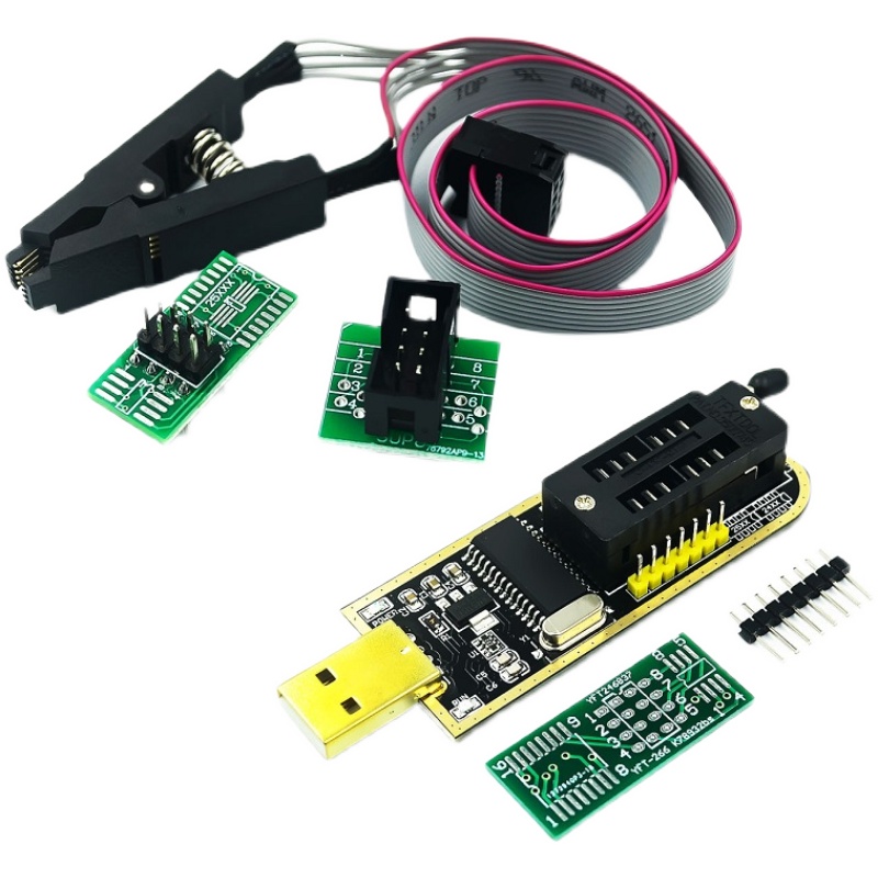 土豪金 CH341A编程器 USB 主板路由A液晶 BIOS FLASH 24 25 烧录