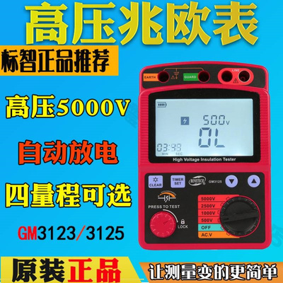 标智GM3123数字绝缘电阻测试仪5000V高压兆欧表GM3125绝缘摇表