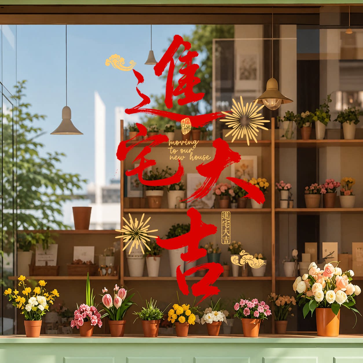 2026乔迁之喜窗花静电贴玻璃贴
