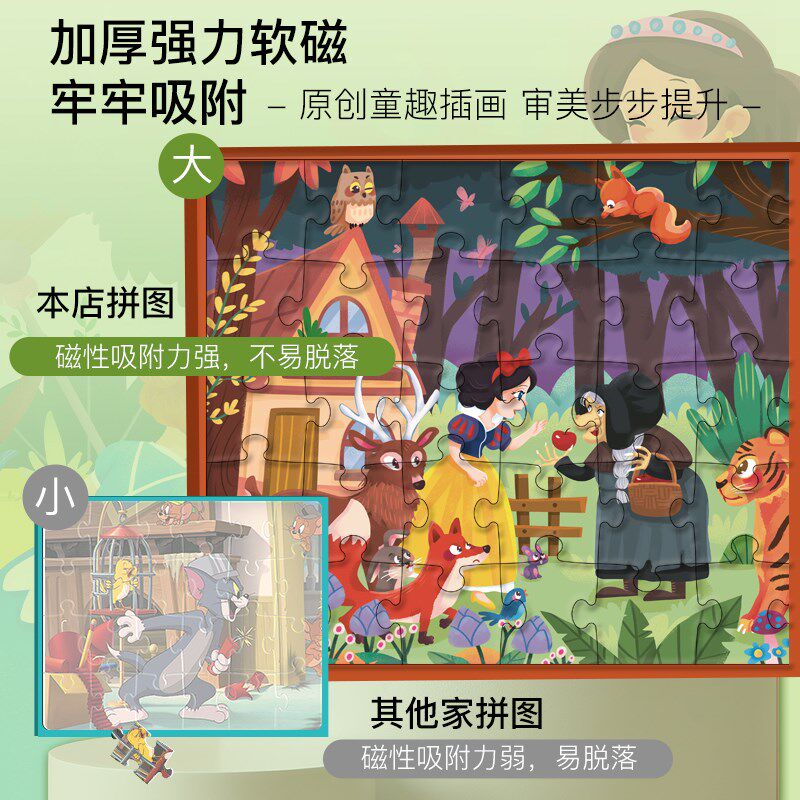 儿童磁力拼图3到6岁宝宝智力玩具B女孩拼装磁吸平图4公主磁力片贴