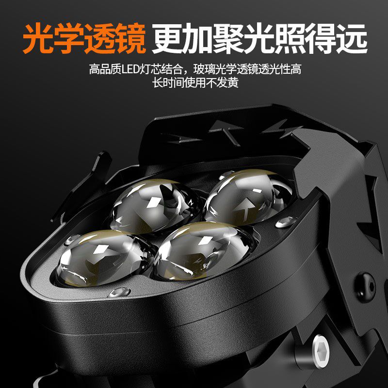 电动车灯超亮led大灯摩托车灯三轮车前大灯O外置透镜汽车铺路照明