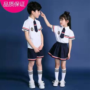 小学生校服夏季 学院风新款 班服幼儿园园服男N女童英伦风儿童套装