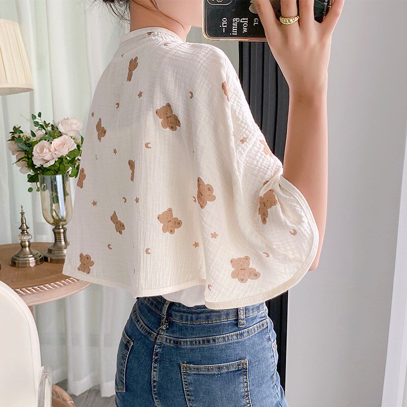 夏季月子披肩孕产妇纯棉产后哺乳月子服空调房护T肩颈椎坎肩睡觉