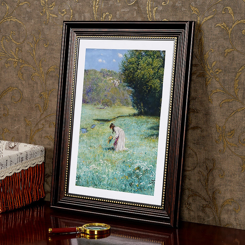大画框美式复古框架相框挂墙20寸16寸D18寸4开8K A3油画框装裱定