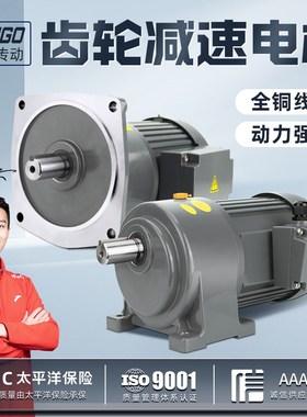 齿轮减速电机f380V卧式立式400W750W变频调速三相电动机齿轮减速