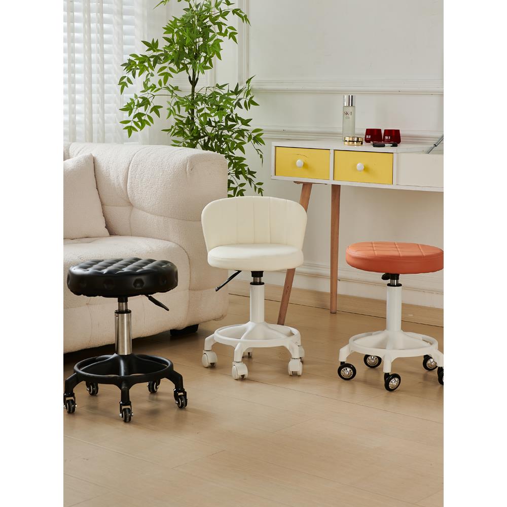 大工凳美甲师椅子旋转可升降移动凳子带轮美发理发店美容院专用椅
