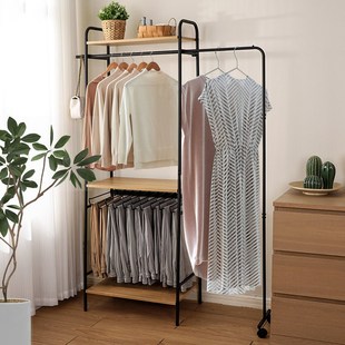 精选落地衣帽架可移动多功能可伸缩收纳架隔夜衣挂架卧室客厅挂衣