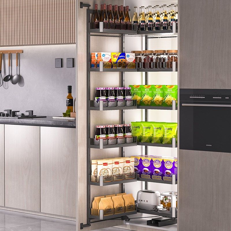 精选厨房大怪物拉篮高柜零食柜联动高深拉篮厨房收纳阻尼联动拉篮,家装主材,拉篮,淘宝优惠券,粉丝福利购,淘宝优惠卷