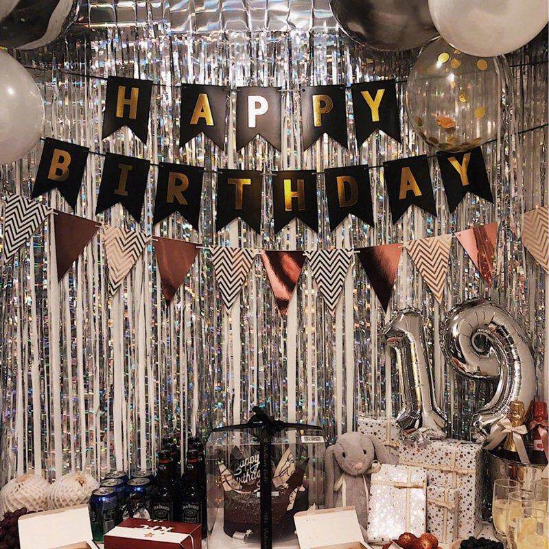 生日装饰 场景布置ins风字母气球女孩惊喜网红生日快乐派对背景墙