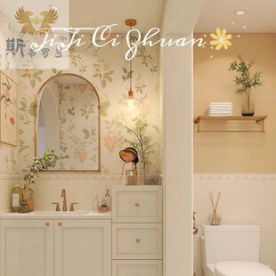 精选广东法式卫生间花砖400x800全瓷柔光猫咪花片砖热带雨林植物