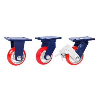 超重型4寸5寸6寸8寸铁芯PU万向轮圆弧韩式聚氨酯平板手推车工业轮