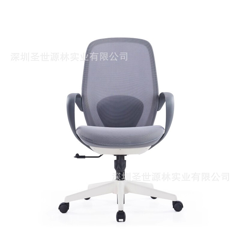 厂家直销黑白框透气网布办公椅 时尚升降滑轮电脑椅 弓形会议椅