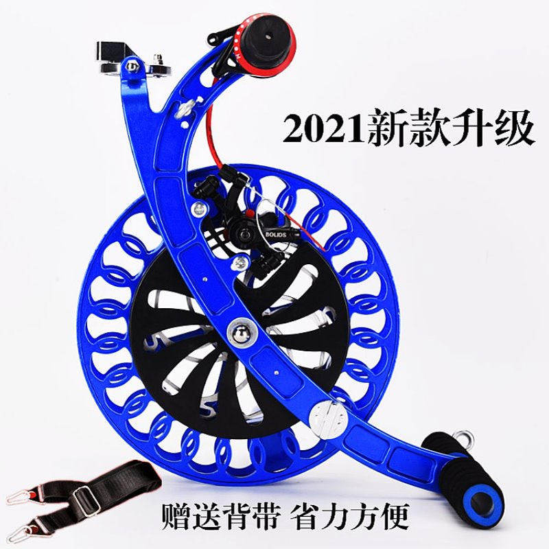 铝镁合金风筝线轮高档手握轮绕线轮放线带刹车背带制作轮批发销售