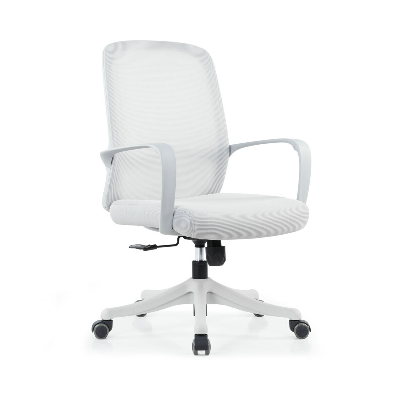 厂家直销黑白框透气网布办公椅 时尚升降滑轮电脑椅 弓形会议椅