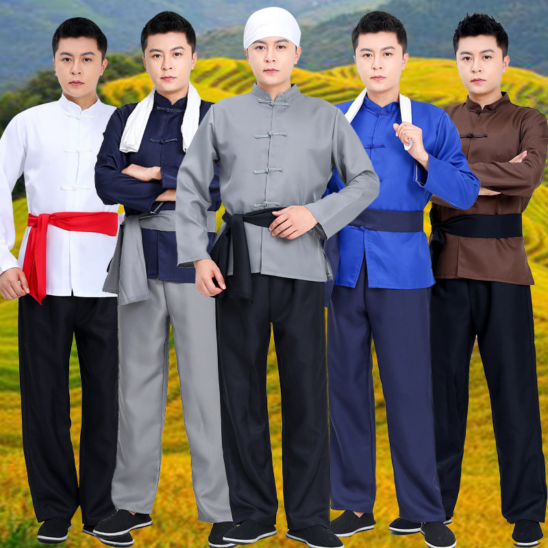 成人农村百姓演出服抗战表演服男