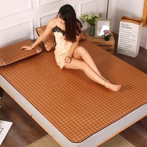 夏天凉席1.8m床单人学生宿舍草席1.5米1.2席子夏季冰丝藤席三件套