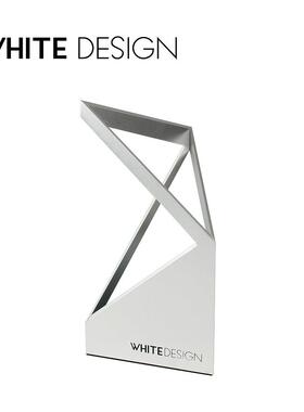 White Design 创意金属建筑感铝合金笔筒 简洁桌面收纳高端文具