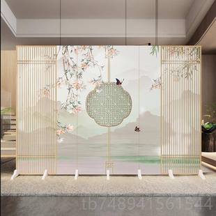 新中式 正品 室国风屏风酒店厅玄关移动推拉折叠隔断办客公用折家屏