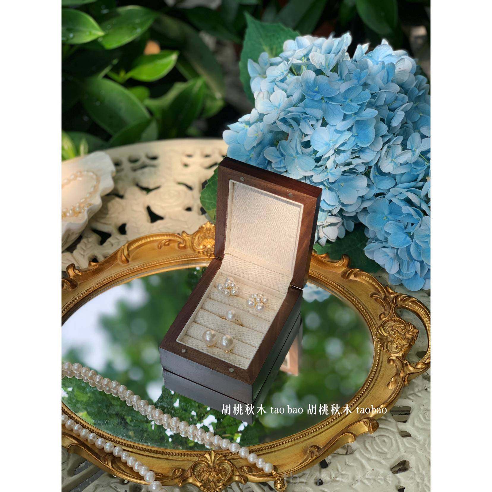 正品便携耳饰木质首饰链饰盒项耳钉耳戒指发环收纳盒,收纳整理,首饰盒,淘宝优惠券,粉丝福利购,淘宝优惠卷