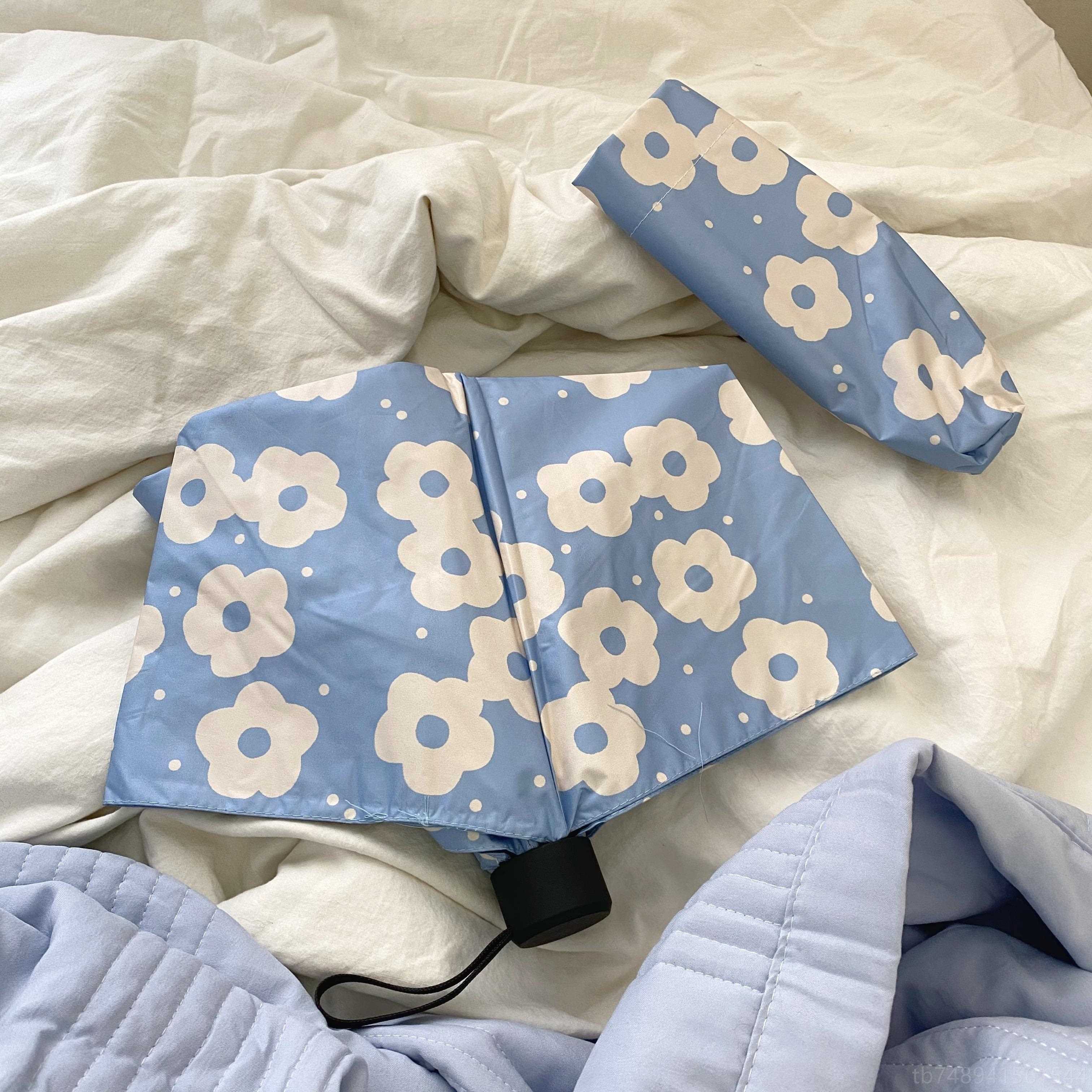 正品summe/花色定色制款~温柔r花朵雨两用折叠遮阳黑胶伞晴男女雨