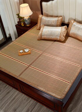 精选竹凉席学生宿舍单人190x90cm宽60/70/80/120/135/150双面折叠