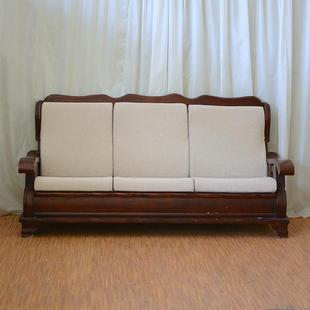 实木沙发坐垫带靠背高密度加厚硬海绵客厅四季 通用防滑春秋联邦椅