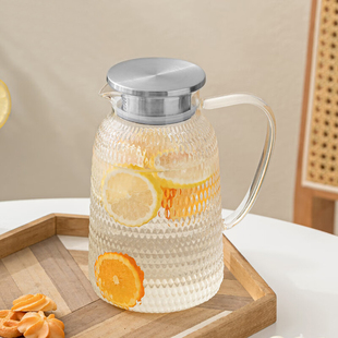 精选金镶玉玻璃冷水壶耐高温家用凉水壶套装凉水杯泡茶壶加厚冷泡