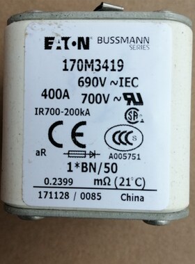 BUSSMANN巴斯曼ETN熔断器170M3419保险熔丝维修开关690V700V400A