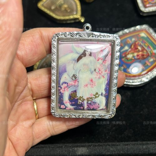 定制手工批花银外壳泰国佛牌包壳