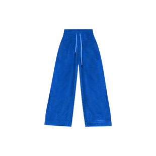 女宽松百搭直筒休闲裤 克莱因蓝高腰显瘦阔腿裤 2025秋冬新款