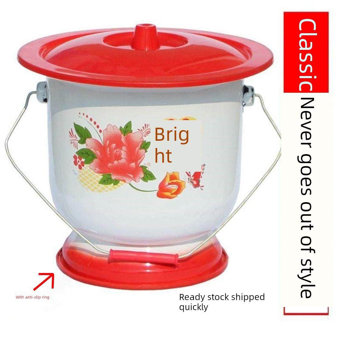 高痰盂家庭卧室带盖卧床老人厕所尿桶新小便池搪瓷特大号