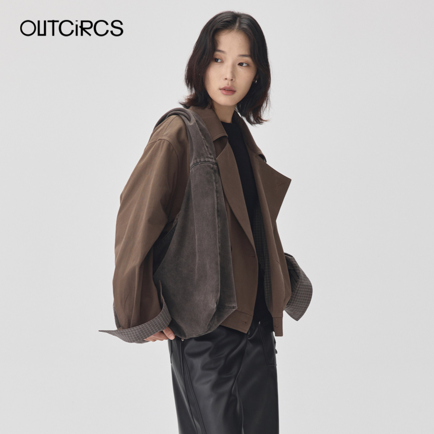 OUTCiRCS26AW秋冬新款纽结单肩托特包男女同款单肩包手提包