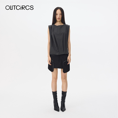 OUTCiRCS立体拉链口袋工装短裙